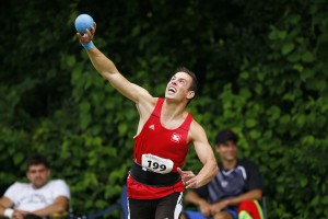 Christian Herrmann zeigte im Kugelstoßen sein Können mit 13,08 Metern