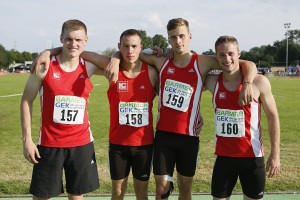 Das erfolgreicht Team des LC Paderborn: (v.l.) Marvin Gregor, Christian Herrmann, Andre Karasch und André Meyer