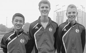 Das U 16-Trio vom LC Paderborn (von links): Nicolas Schroedter, Michael Schulte und Jakob Willeke. (Foto: WV)