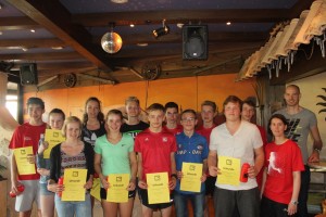 Die geehrten Sportlerinnen und Sportler der U16.